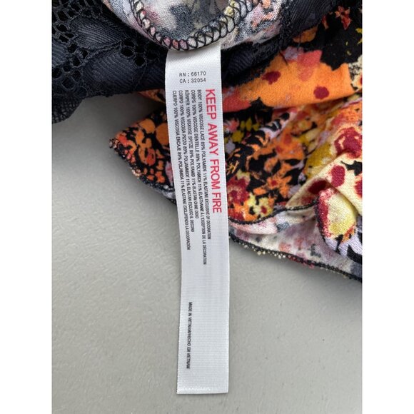 Free People Heat Wave Bodysuit Size Small Floral Long Sleeve Midnight Combo NEW - Picture 7 of 10